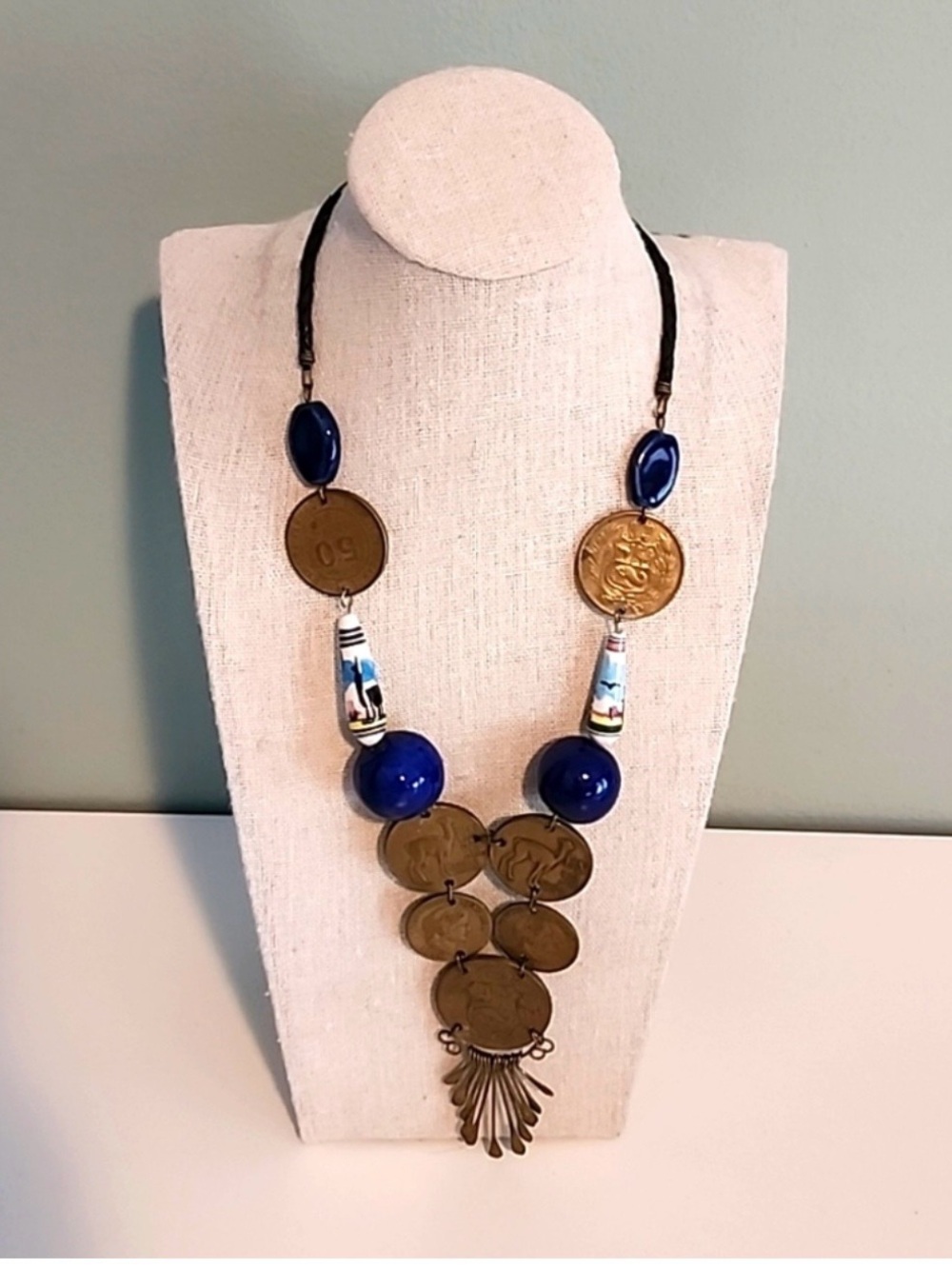 Vintage Artisan Peruvian Coin Necklace